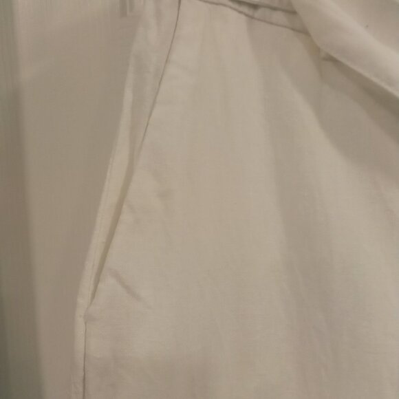 Land N Sea  High rise wide leg white linen pants with sash - Picture 3 of 10